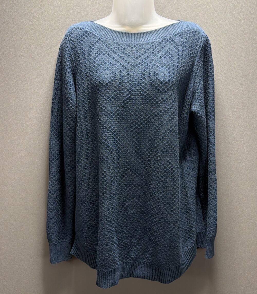 Loft Blue Knit Pullover Sweater Women's Size L